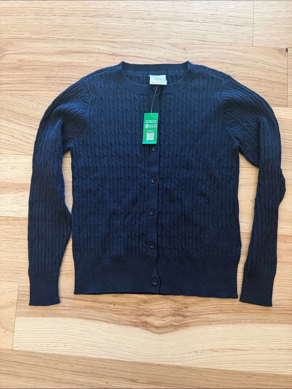 NWT GAP Kids Navy Cable-Knit Button Cardigan